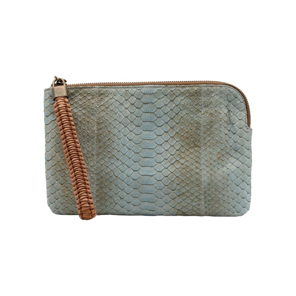 NWT - NADA SAWAYA - OLIVIA python Wristlet pouch